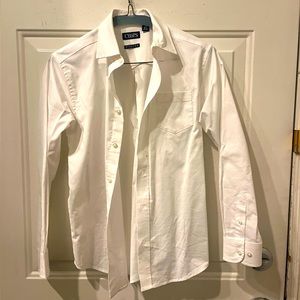 Chaps, White Stretch Button Down, Boys size 10/12, VGUC